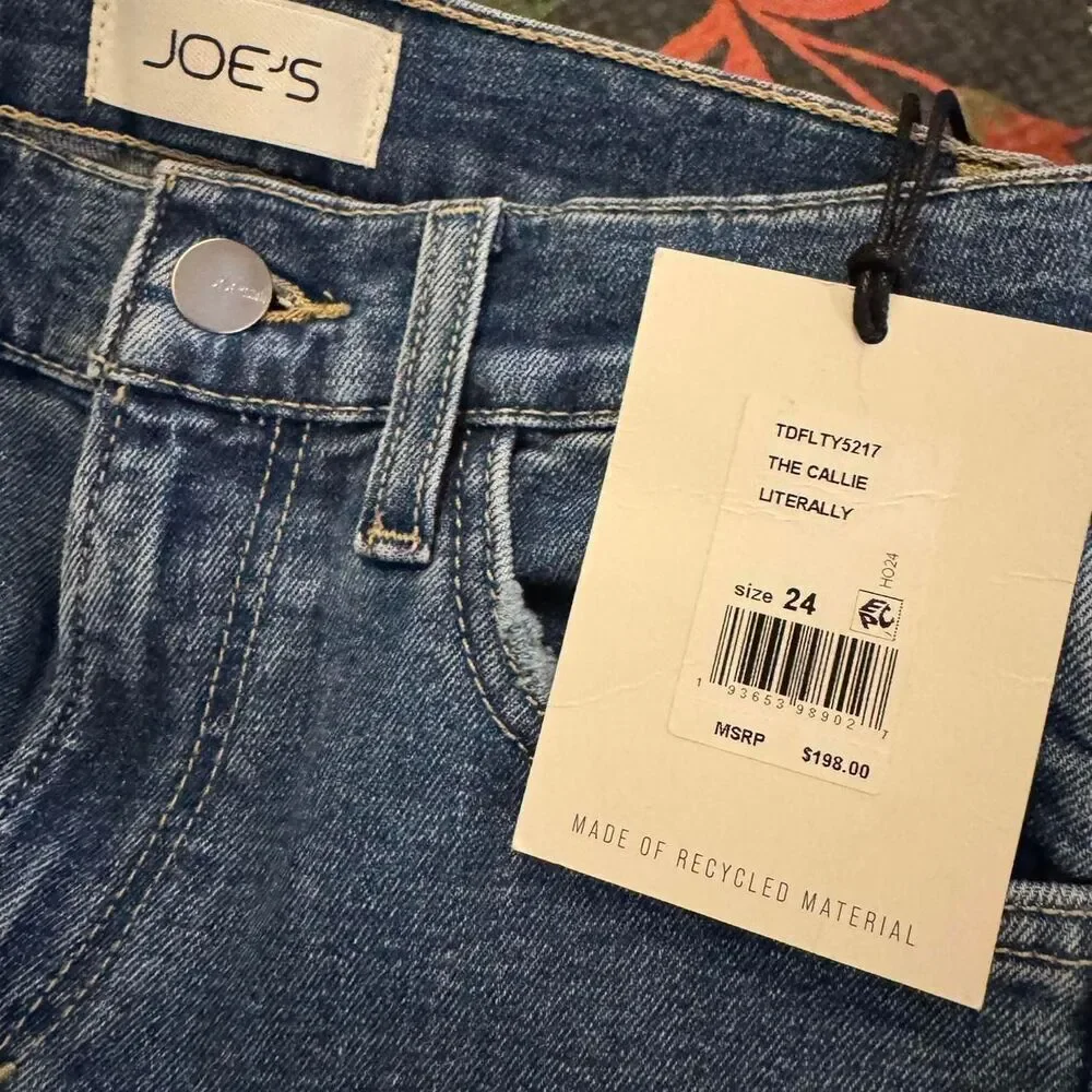 Joe’s Jeans The Callie Cropped Bootcut Women’s Sz 24 Blue Stretch Denim High Ris - Picture 3 of 6